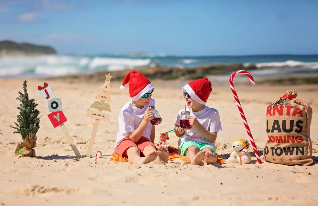 kids on the beach in australia