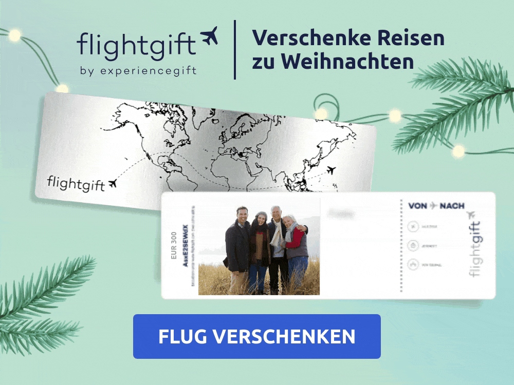 Fluggutschein zu Weihnachten