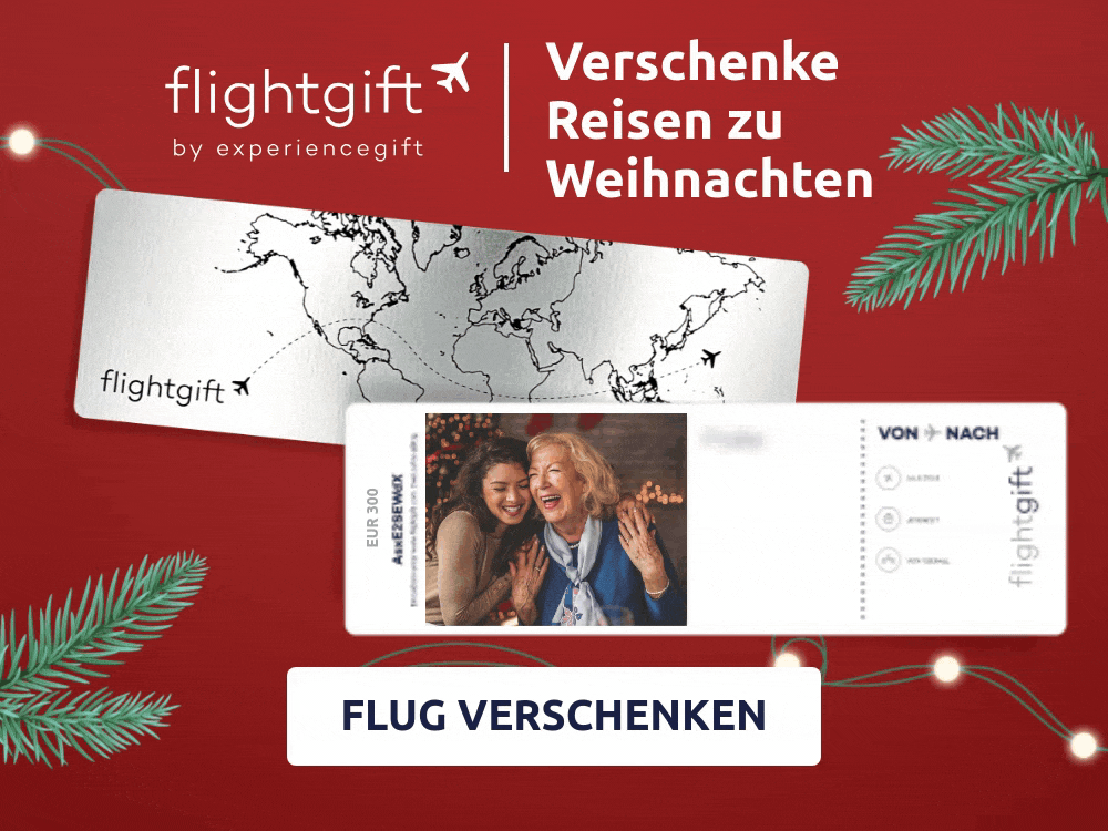 Verschenke einen Fluggutschein zu Weihnachten