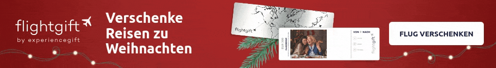 Verschenke einen Fluggutschein zu Weihnachten