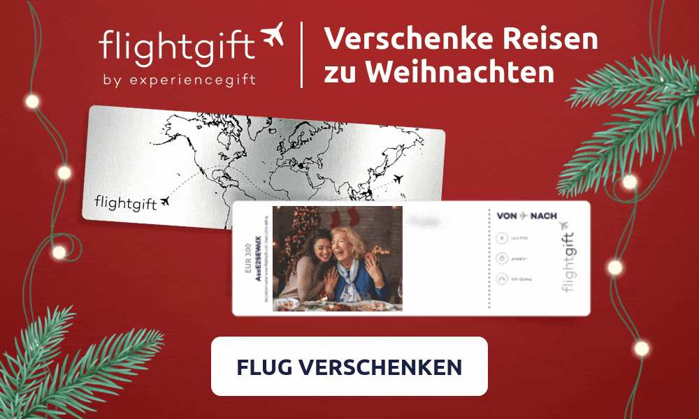 Verschenke einen Fluggutschein zu Weihnachten