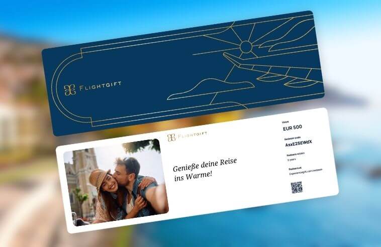 Flightgift Gutschein für eine Reise im Januar