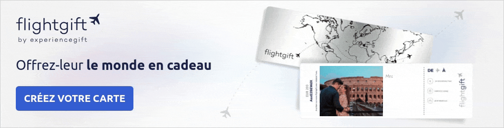Carte cadeau billet d'avion pour un voyage au Rome en couple
