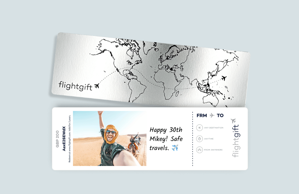 gift a plane ticket with an airline gift card for over 400 airlines like Logan Air, Aer Lingus, Jet2 and Wizz Air
