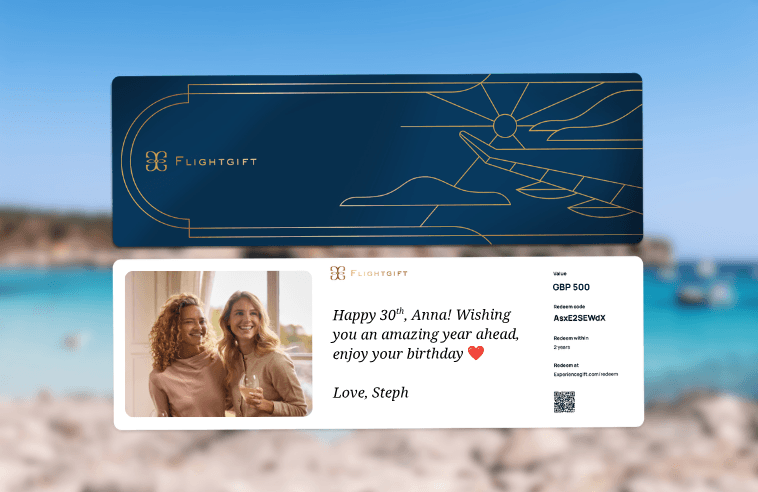 Flightgift is a great present for a 30th birthday
