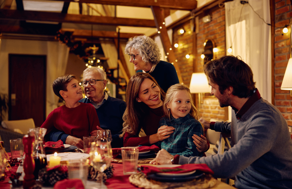 a family on new year's eve in the UK