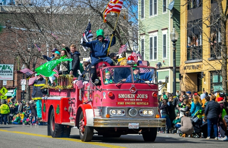 Boston MA saint patrick's day festive parades