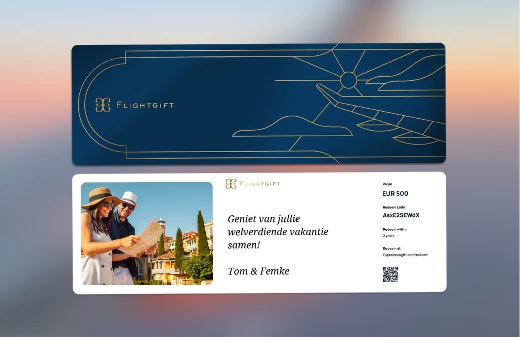 Vlucht cadeaukaart voor vakantie
