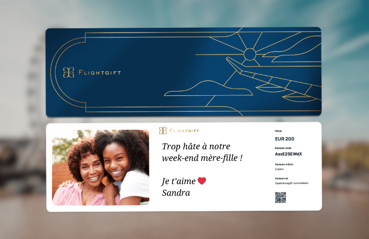 Carte cadeau Flightgift pour un weekend mere fille en europe