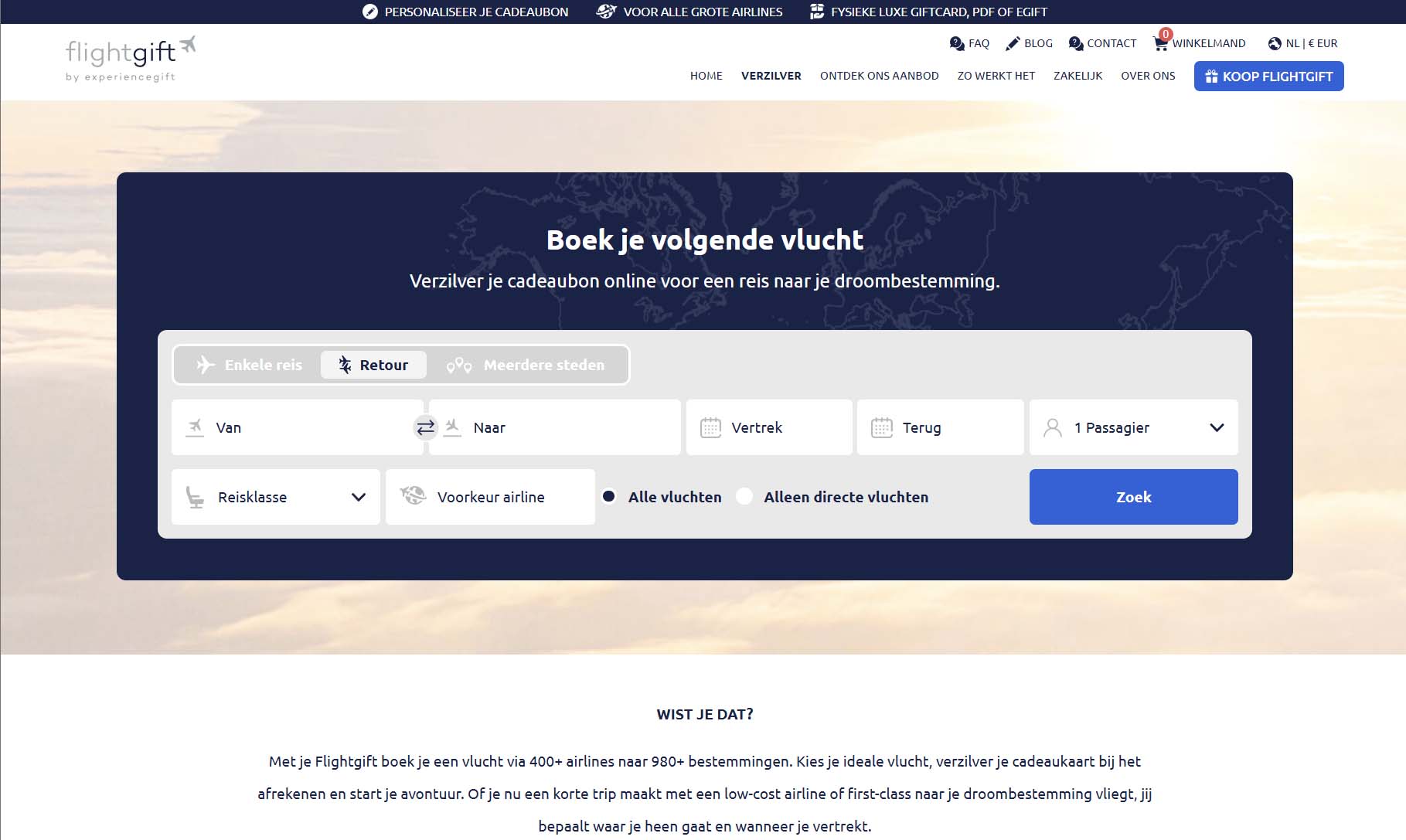 Waar kan ik mijn KLM voucher van Flightgift inwisselen?