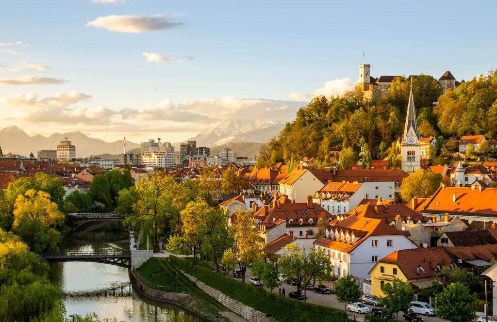 Panorama of Ljubljana, Slovenia, Europe.