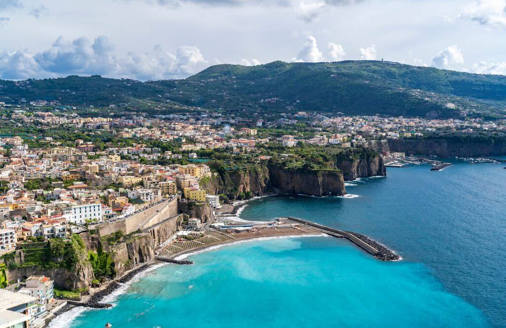 Sorrento Town coastline view in Italy