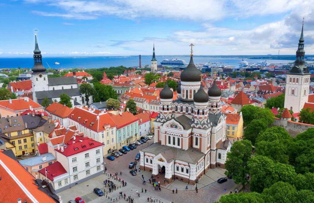 Street view of the Tallinn, an old town in Estonia