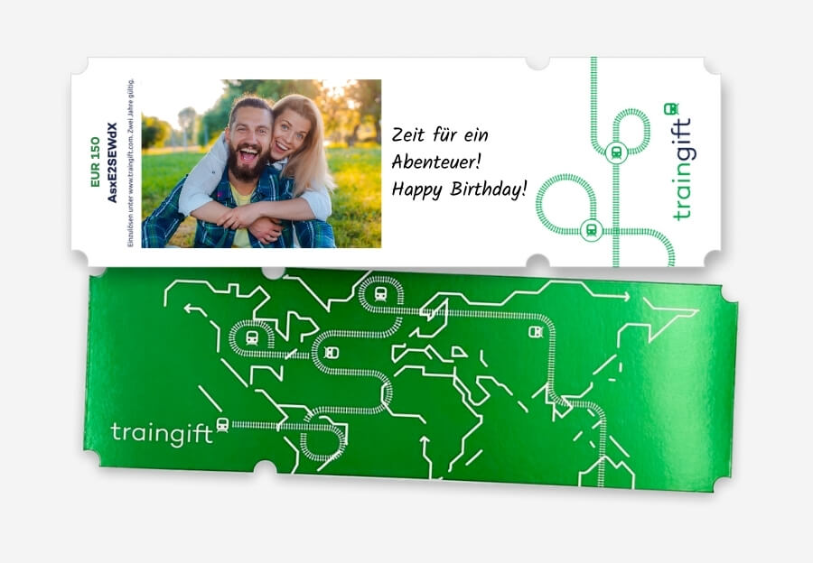 Ein Bahngutschein zählt zu den besten Geschenken zum 30. Geburtstag für Männer