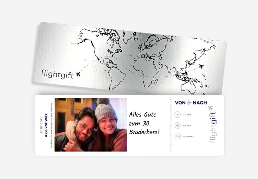 Ein Fluggutschein zählt zu den besten Geschenken zum 30. Geburtstag für Männer