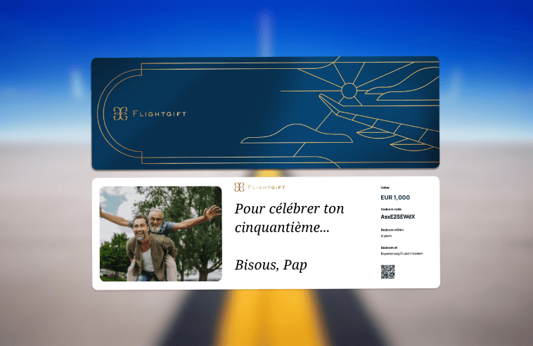 Flightgift est un bon cadeau d'anniversaire homme 50 ans