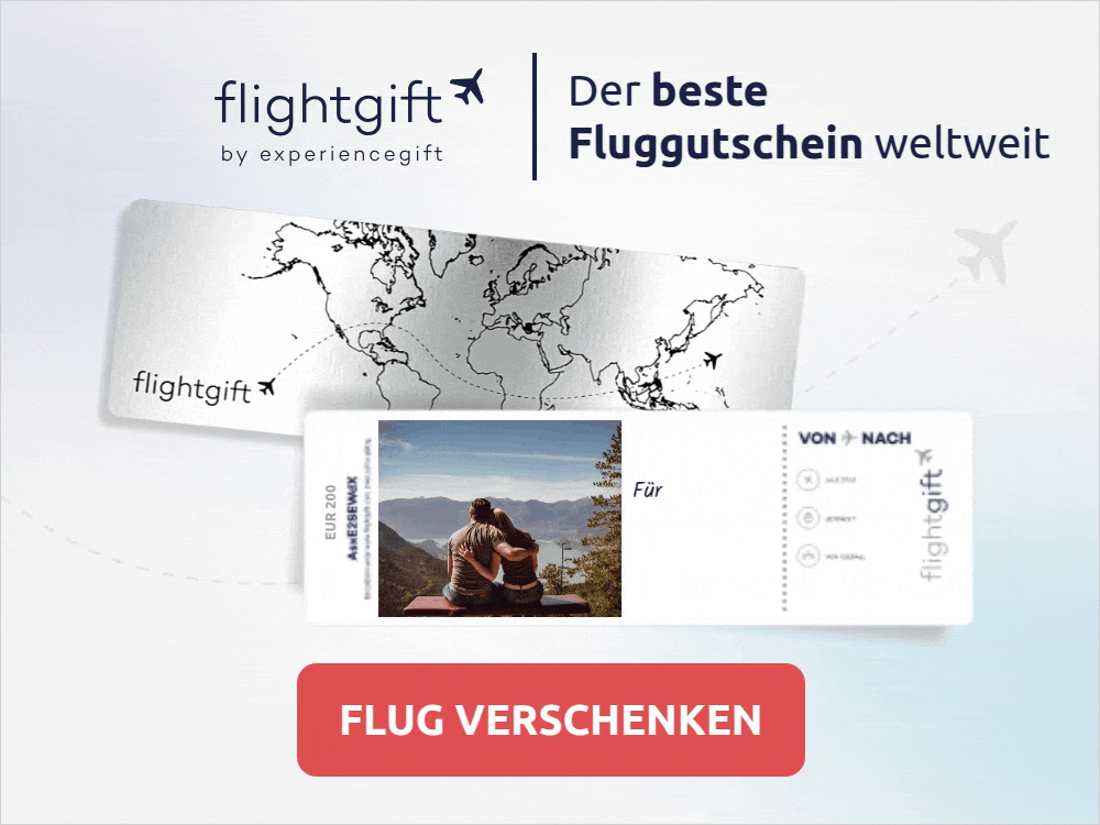 Ein Fluggutschein von Flightgift