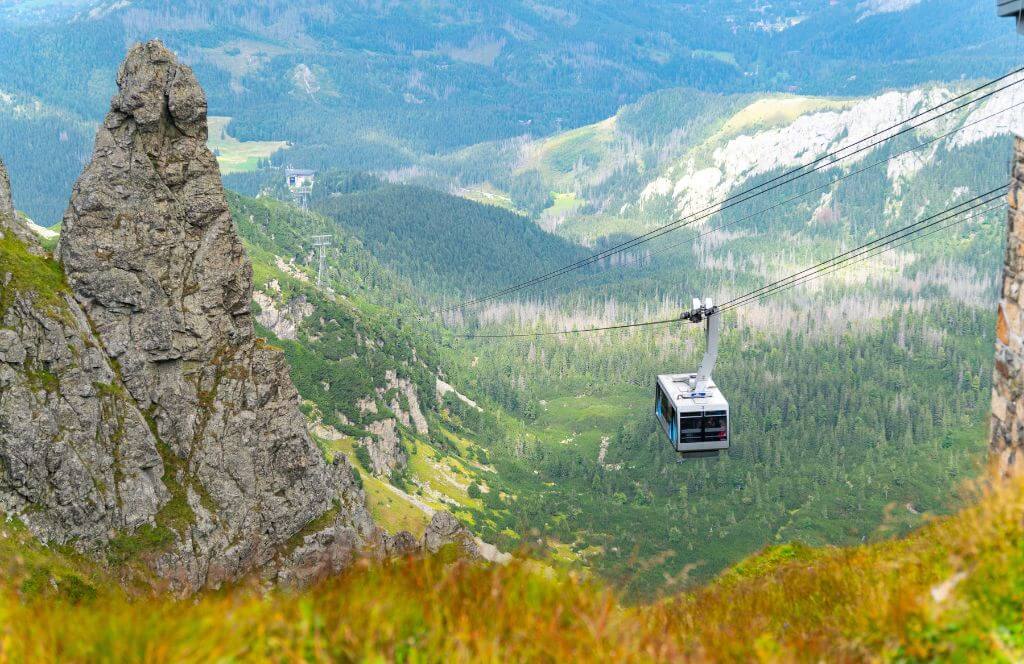 cable car lifting you mountains to the top of Kasprowy Wierch Poland