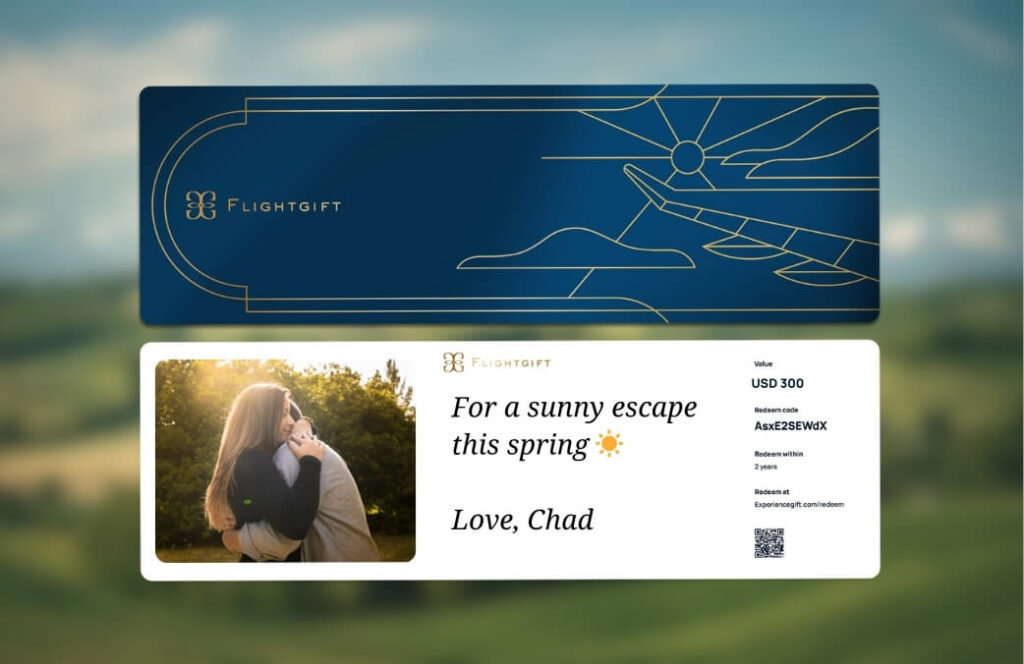 Flightgift voucher to travel somewhere hot in April