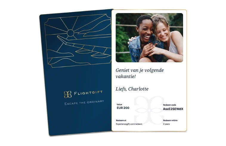 Flightgift digitale kaart, 2 vriendinnen samen