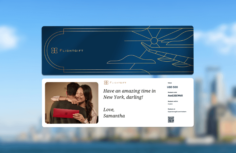 Flightgift card for a 3 day trip to New York City