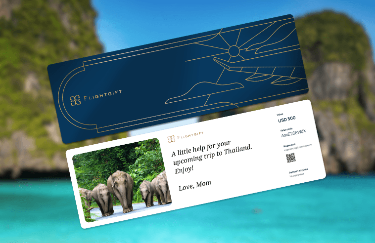 A Flightgift card to travel to Thailand in November