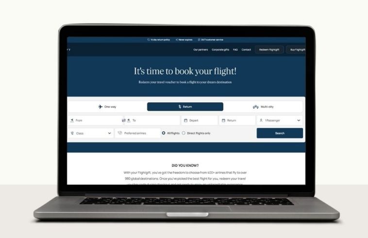 Redeem page Flightgift